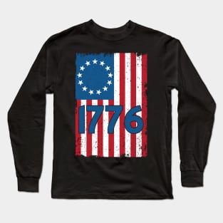 1776 Betsy Ross 4th Of July American Flag Long Sleeve T-Shirt